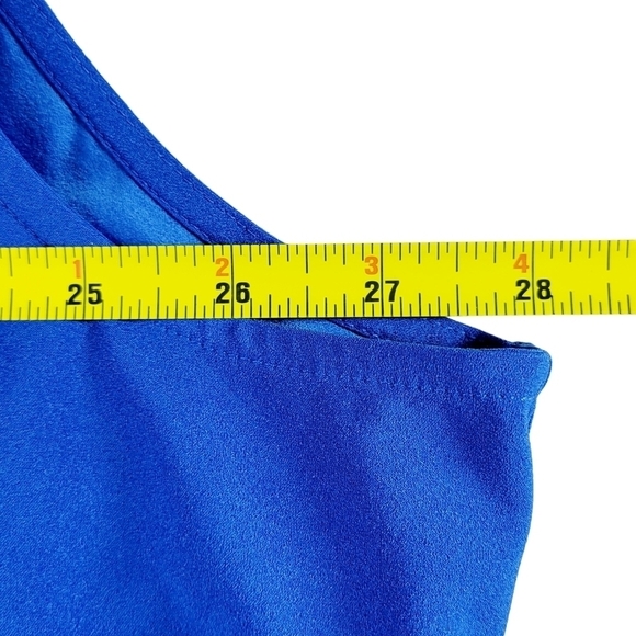 Lane Bryant Blouse Size 28P Blue Sleeveless V Neck High Low Lightweight Pullover - Picture 10 of 11